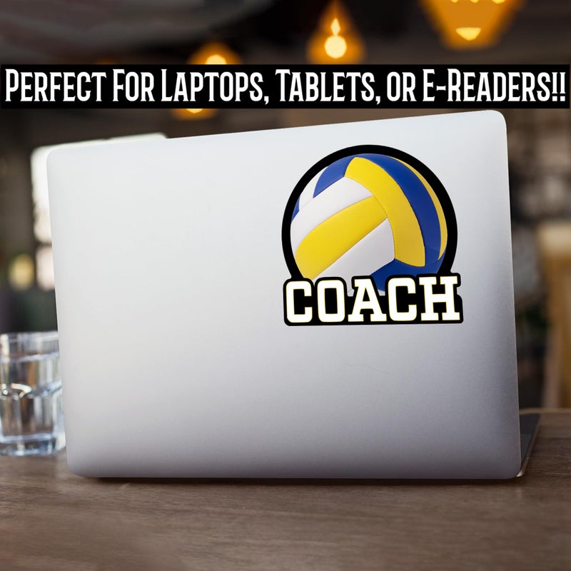 KCD Volleyball Coach Vinyl Decal Sticker | Cars Trucks Vans Windows Walls Cups Laptops | White on Black Background | 5 X 4.8 Inches | KCD2004 - Image 5